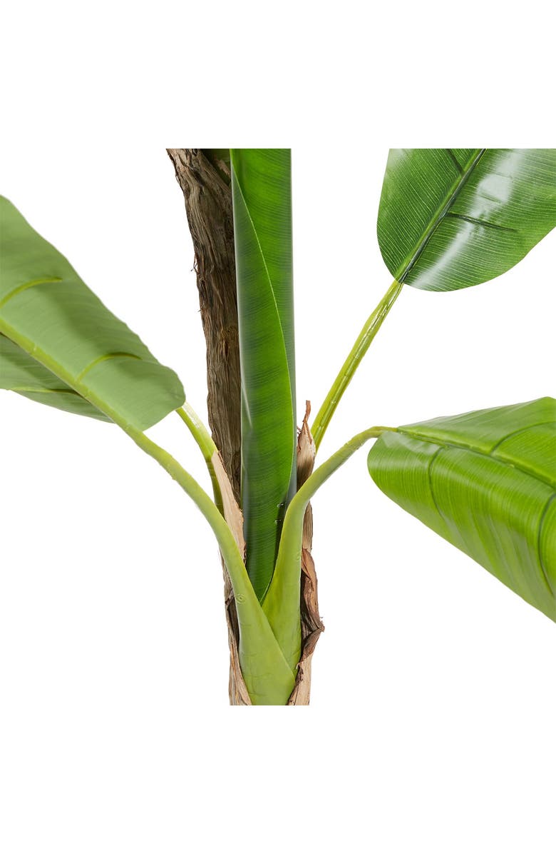 GINGER BIRCH STUDIO Green Faux Foliage Banana Leaf Artificial Tree with Black Plastic Pot, Alternate, color,