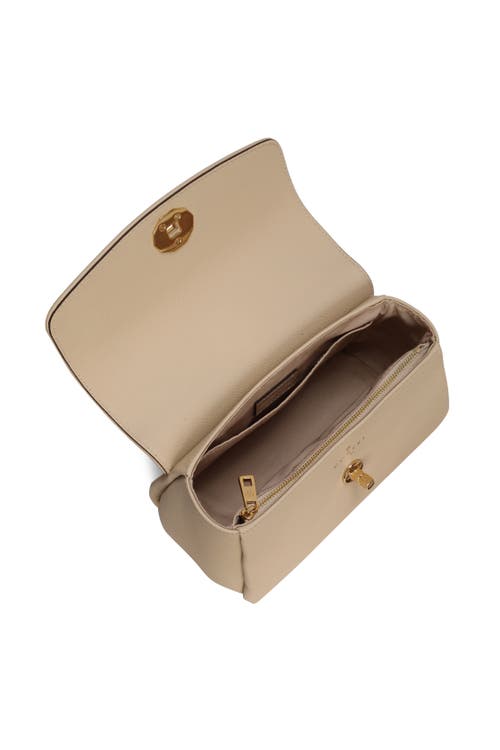 Gorski Top Handle Leather Bag With Crossbody Strap In Sand