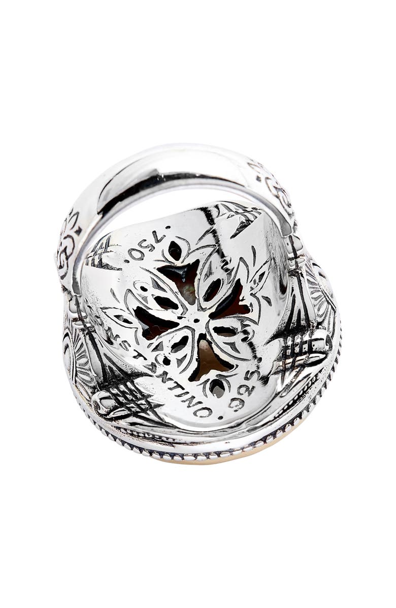 Konstantino Trillion Embossed Cross Mother-of-Pearl Ring, Alternate, color, 