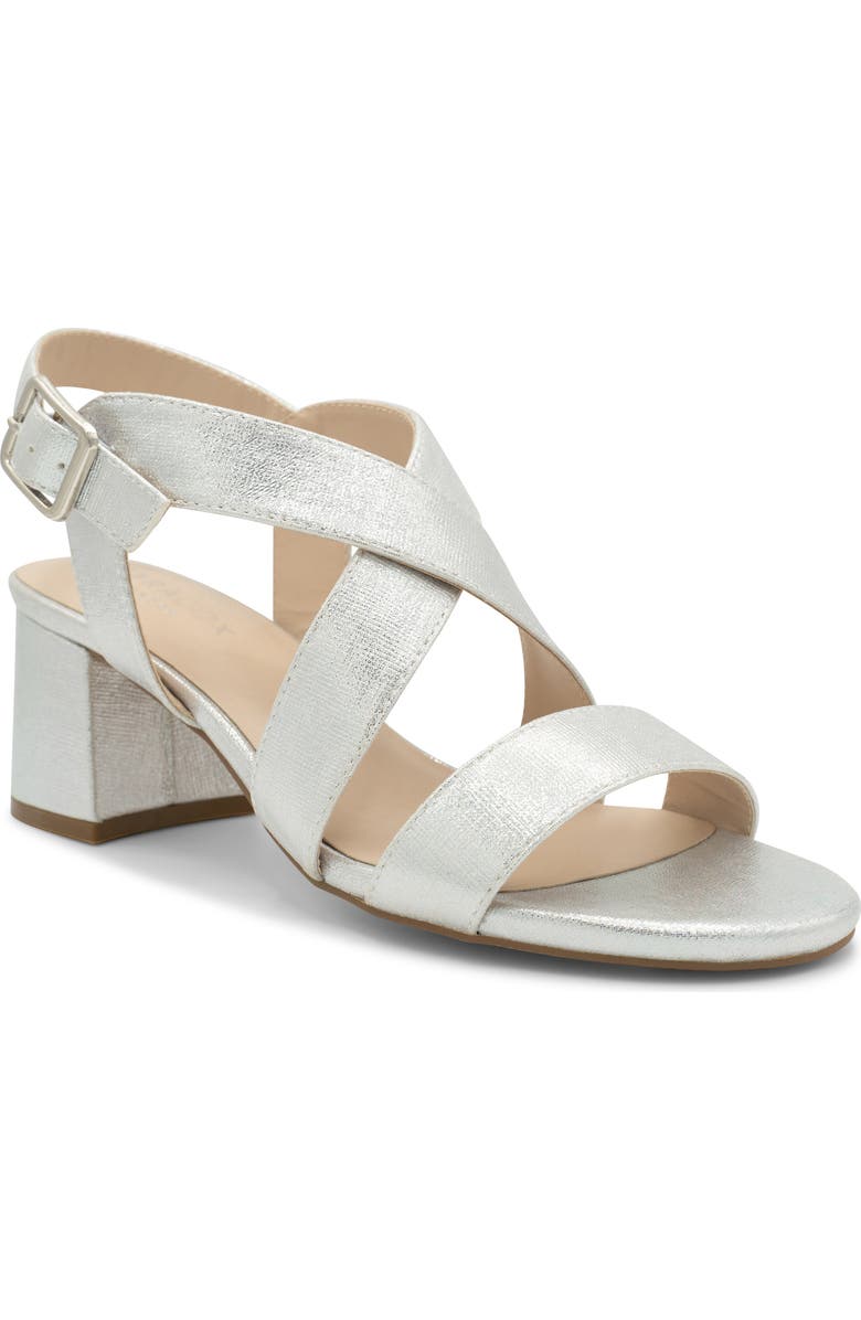 Paradox London Pink Ida Ankle Strap Sandal, Main, color, Silver