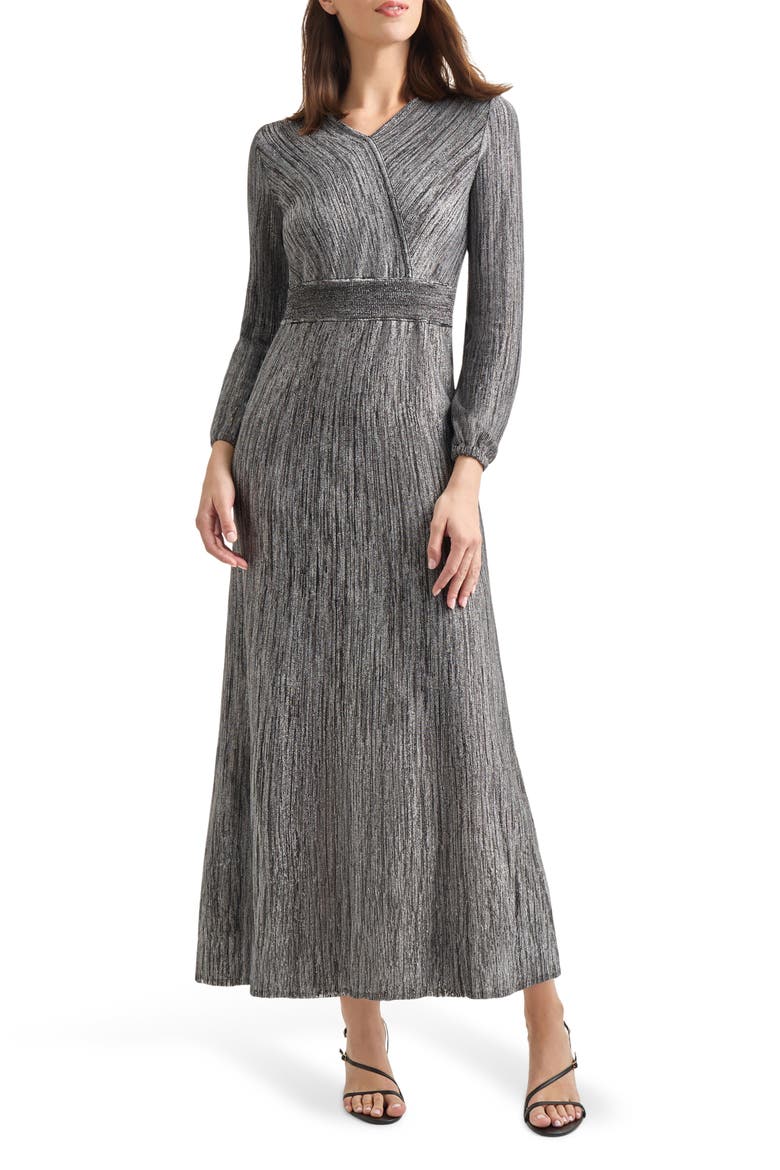 Heritage Fit Long Sleeve Sweater Dress, Main, color, BLACK/MINK/SILVER