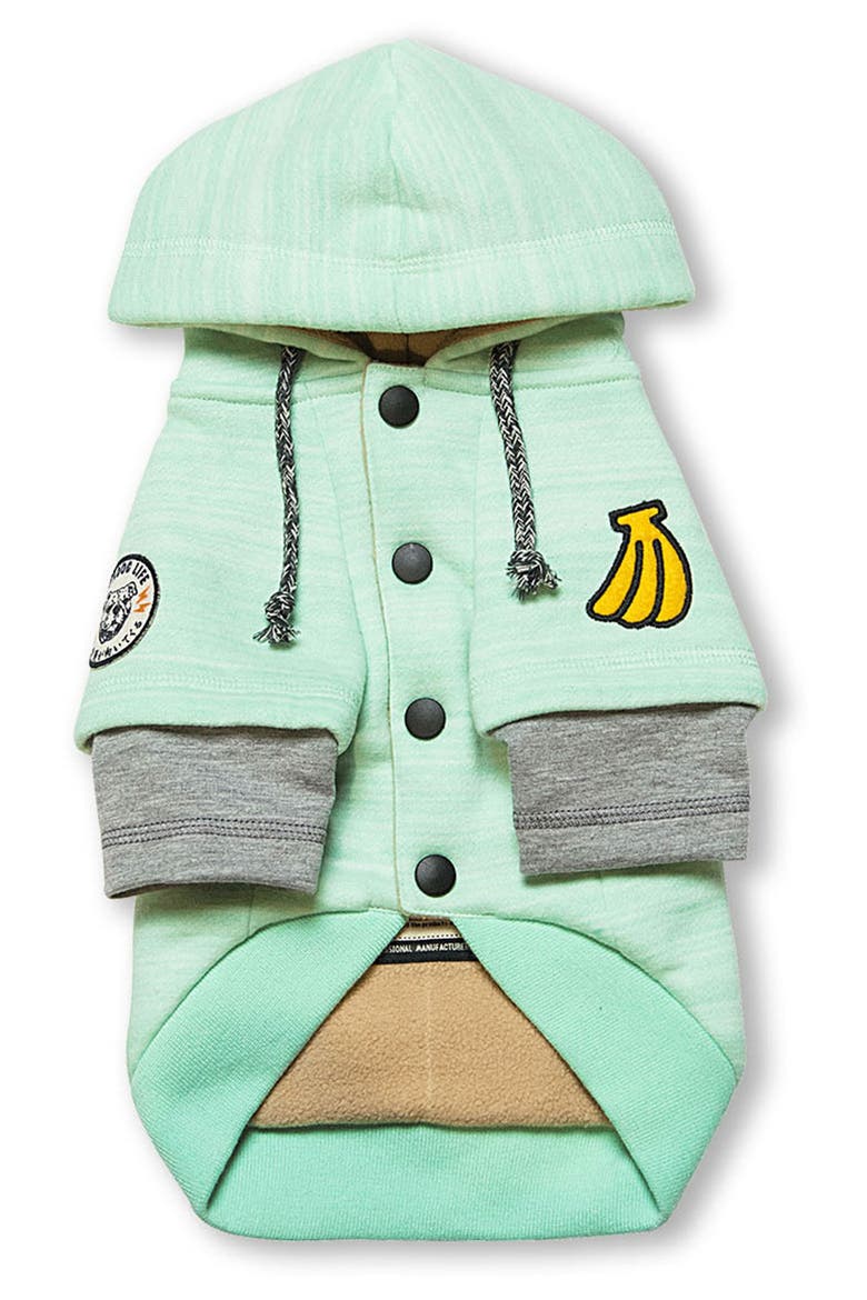 Touchdog Hampton Beach Sandblasted Hoodie, Alternate, color, GREEN