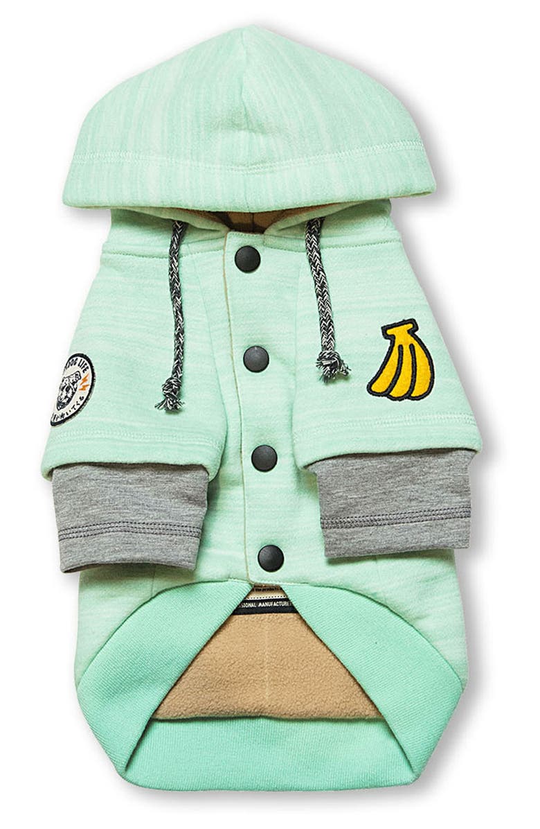 PET LIFE Touchdog Hampton Beach Sandblasted Hoodie, Alternate, color, Green