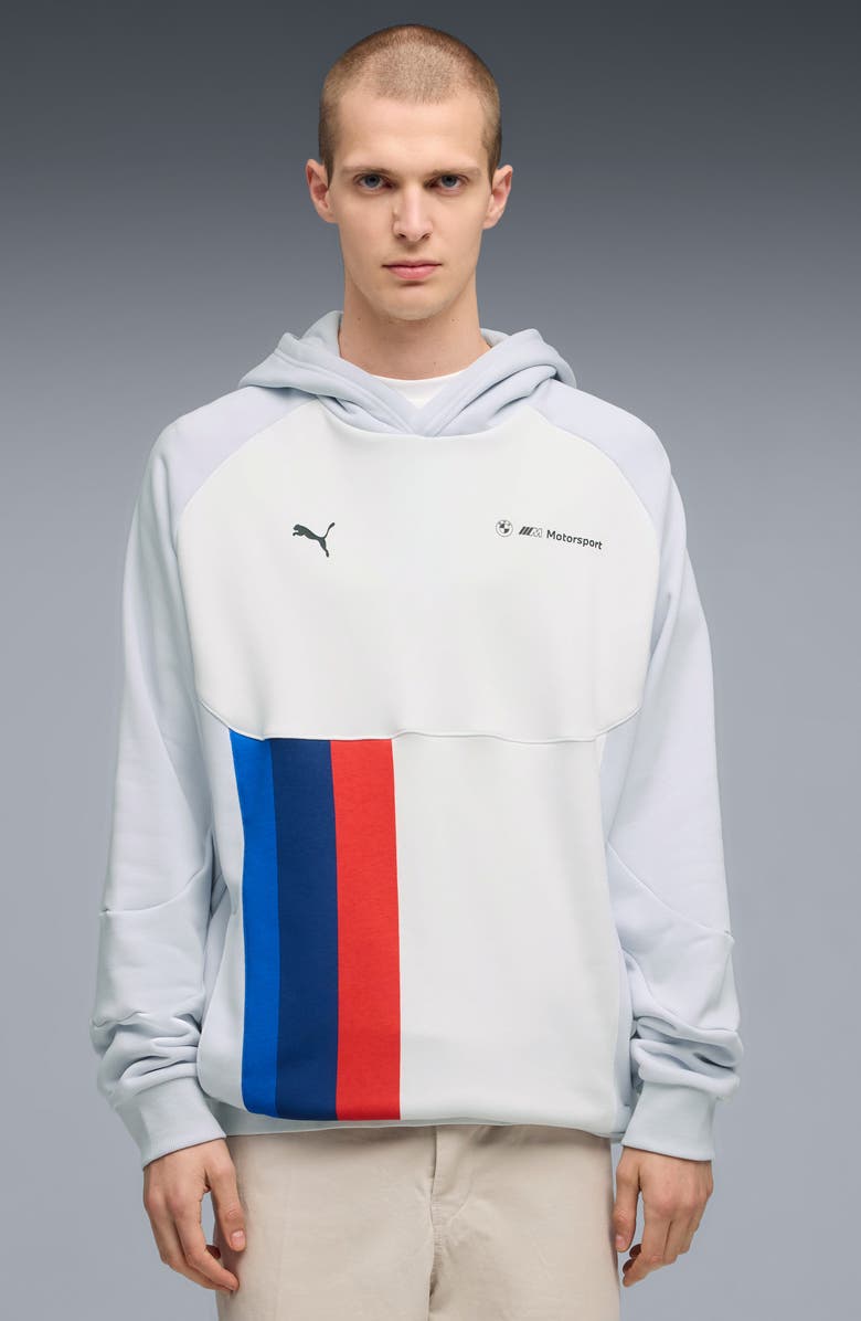 PUMA x BMW M Motorsport Pumatech-X Colorblock Hoodie, Alternate, color, Silver Mist