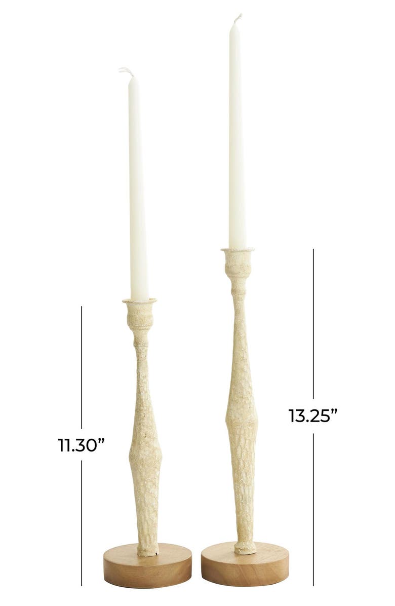 WILLOW ROW Bohemian Set of 2 Metal Candleholders, Alternate, color,