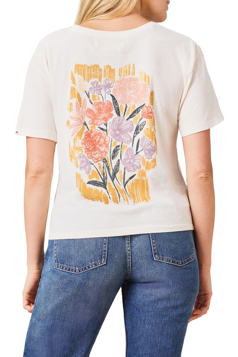 Toni Boxy Cotton Crop Tee, Alternate, color, ANT. WHITE SKETCHED FLORAL