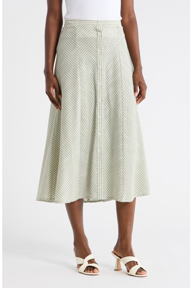 Stripe Button Front Maxi Skirt (Women) | Nordstromrack