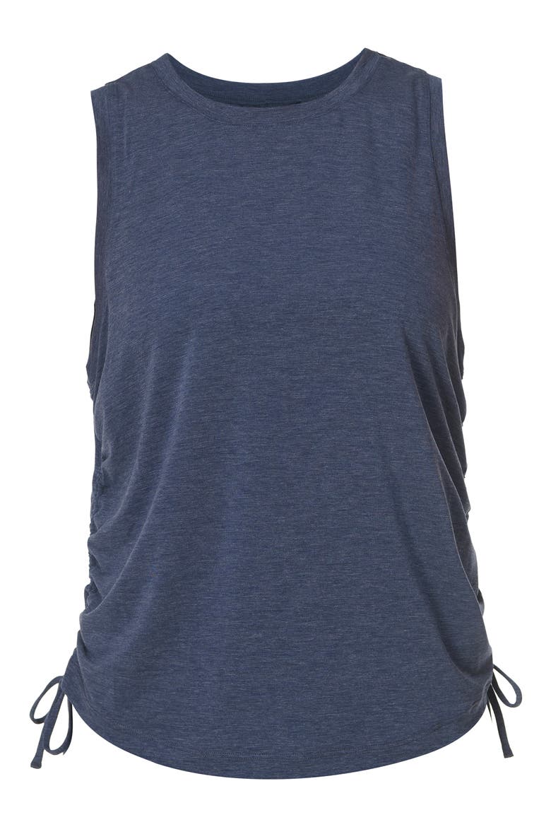 Soft Flow Studio Ruched Tank, Alternate, color, NAVY BLUE