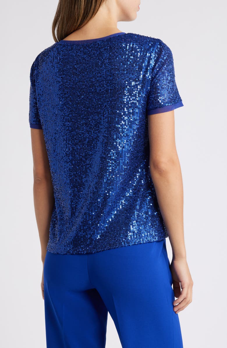 Anne Klein Sequin Mesh Top, Alternate, color, 
