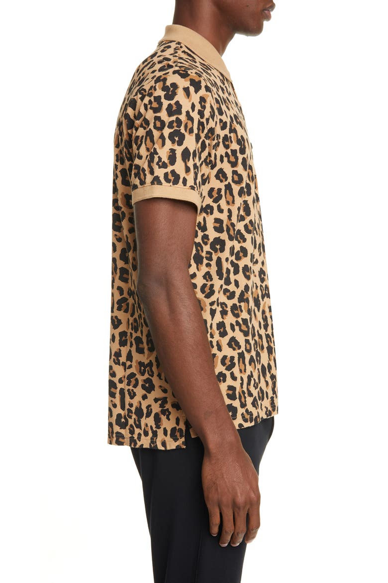 Leopard Piqué Polo, Alternate, color, CAMEL