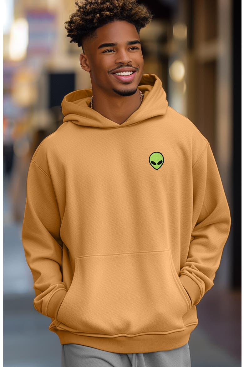 Alien Midweight Relaxed Hoodie, Alternate, color, Peanut