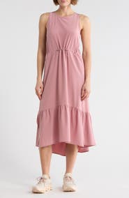 Zella Pursuit Tiered Midi Dress