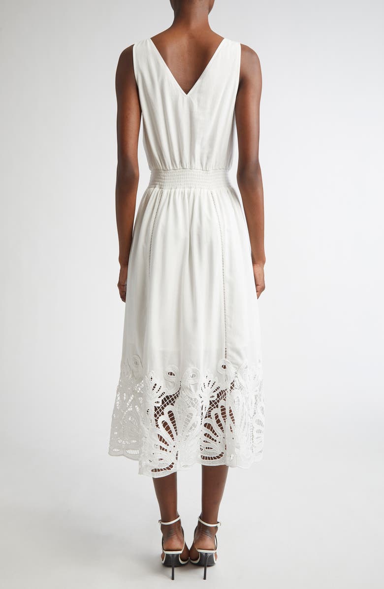 Ramy Brook Lucy Embroidery Detail Cotton Blend Dress, Alternate, color, Ivory Eyelet