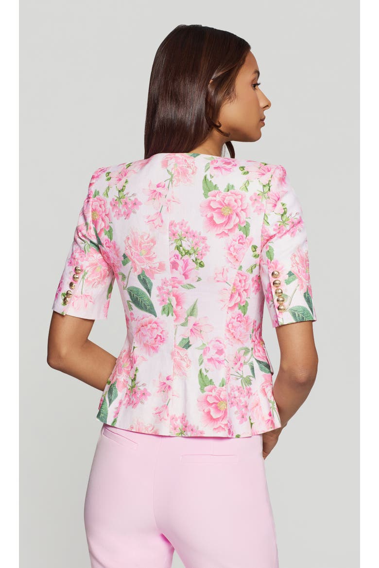 Adriana Floral Linen Jacket, Alternate, color, pink, Floral