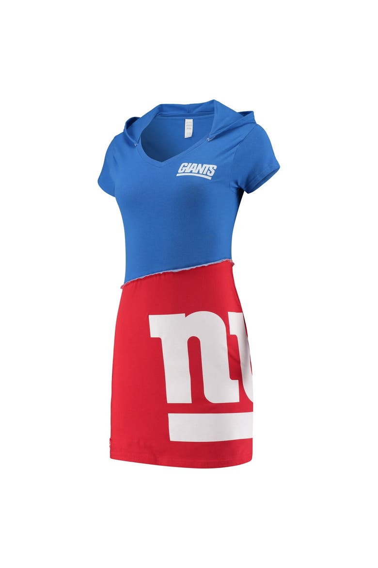 Women's Refried Apparel Royal/Red New York Giants Sustainable Hooded Mini Dress, Main, color, Royal