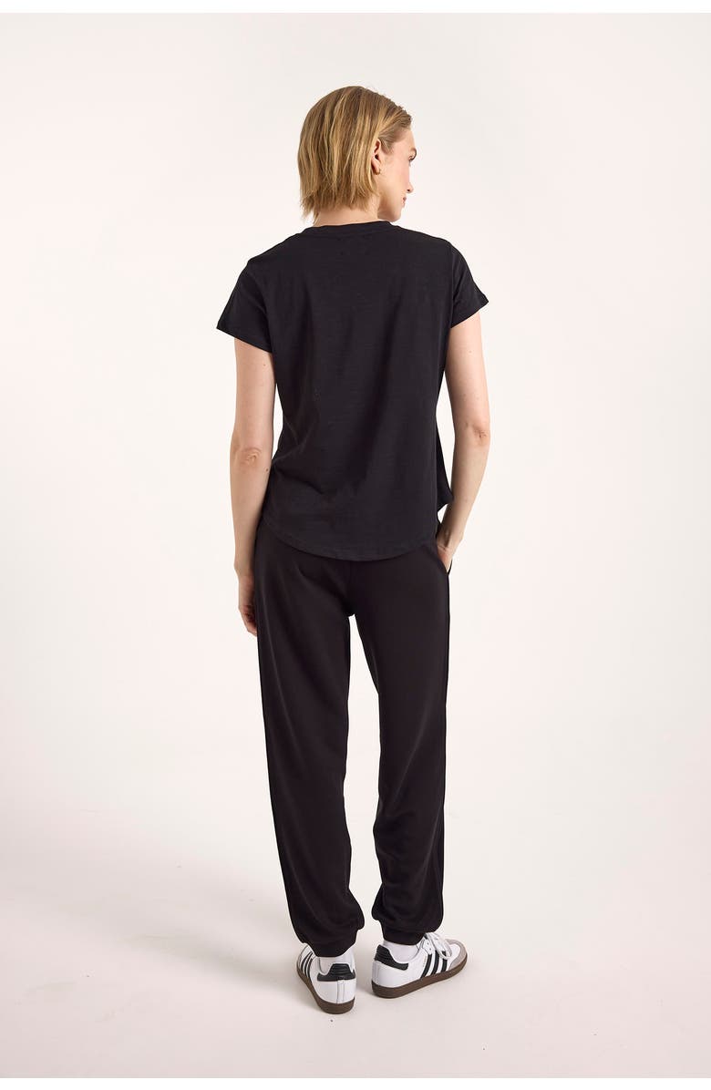 Brodie Pure Cashmere Relaxed Fit Cotton Crew Neck T-shirt, Alternate, color, Black