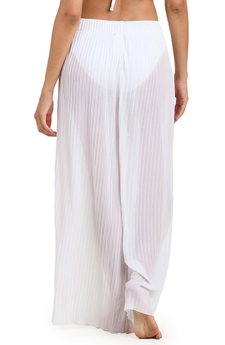 La Blanca Sunbeams Pleat Cover-Up Pants, Alternate, color, White