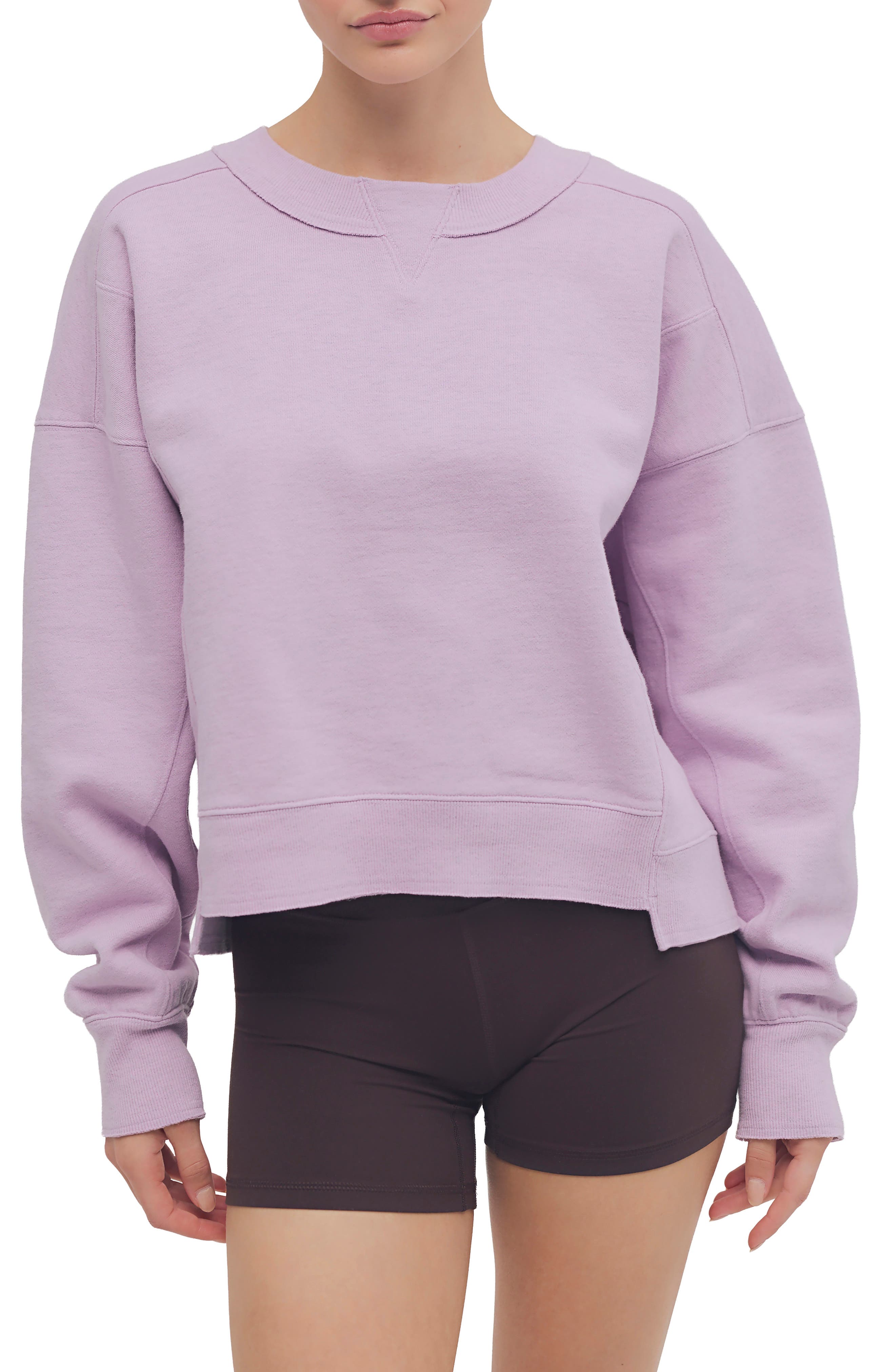 Free People Intercept Crop Sweatshirt In Ultra Violet