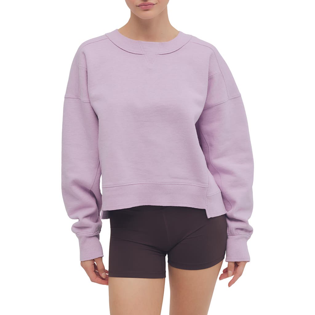 Free People Intercept Crop Sweatshirt In Ultra Violet