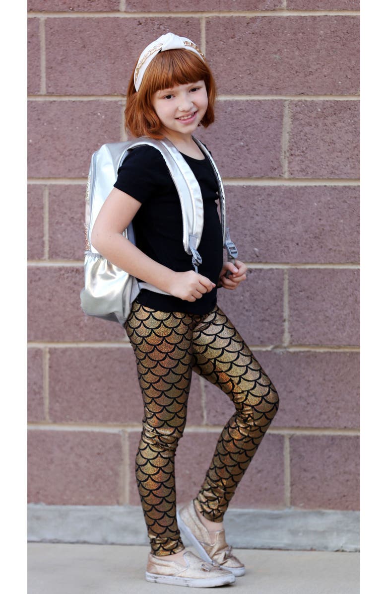 CITY THREADS Girls Novelty Stretch Leggings, Alternate, color, Rainbow Sparkle