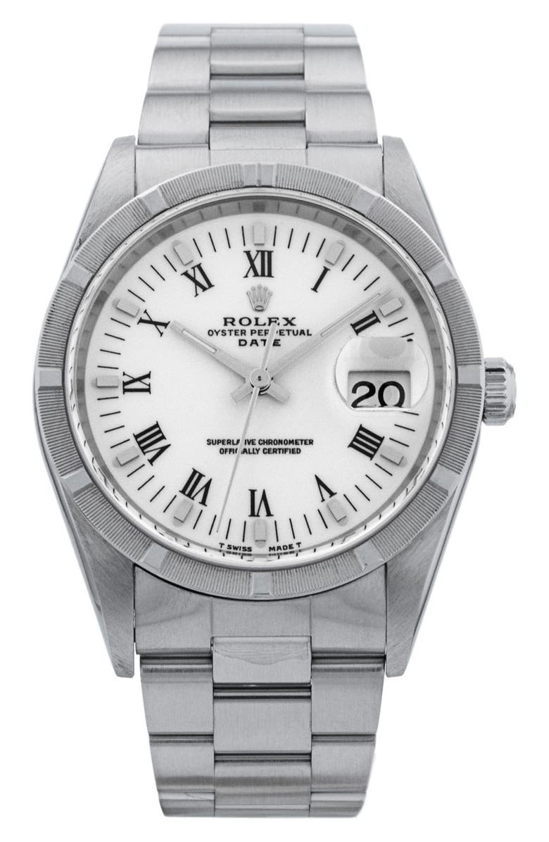 Watchfinder & Co. Rolex Preowned Oyster Perpetual Date Bracelet Watch, 34mm, Main, color, 