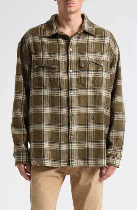 Aviano Plaid Flannel Cargo Shirt