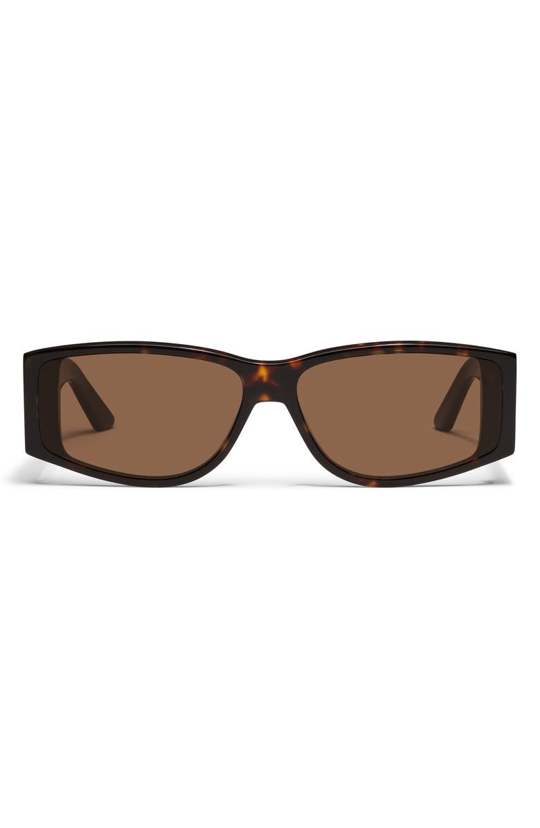 QUAY Not My Fault 63mm Rectangular Sunglasses, Main, color, Dark Tort/ Brown