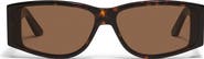 QUAY Not My Fault 63mm Rectangular Sunglasses