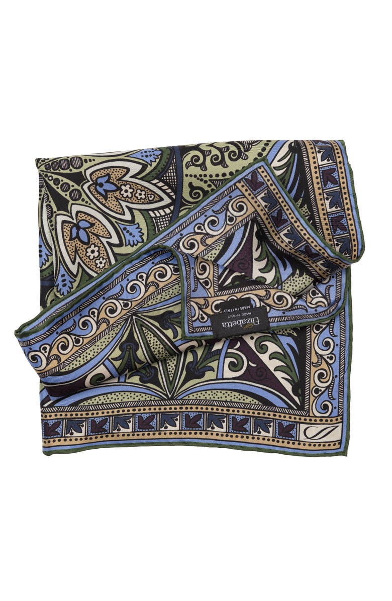 Elizabetta Tragara - Silk Pocket Square for Men, Alternate, color, 