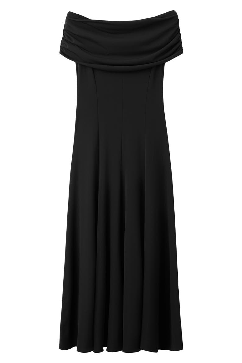 Off the Shoulder Flared Maxi Dress, Main, color, BLACK
