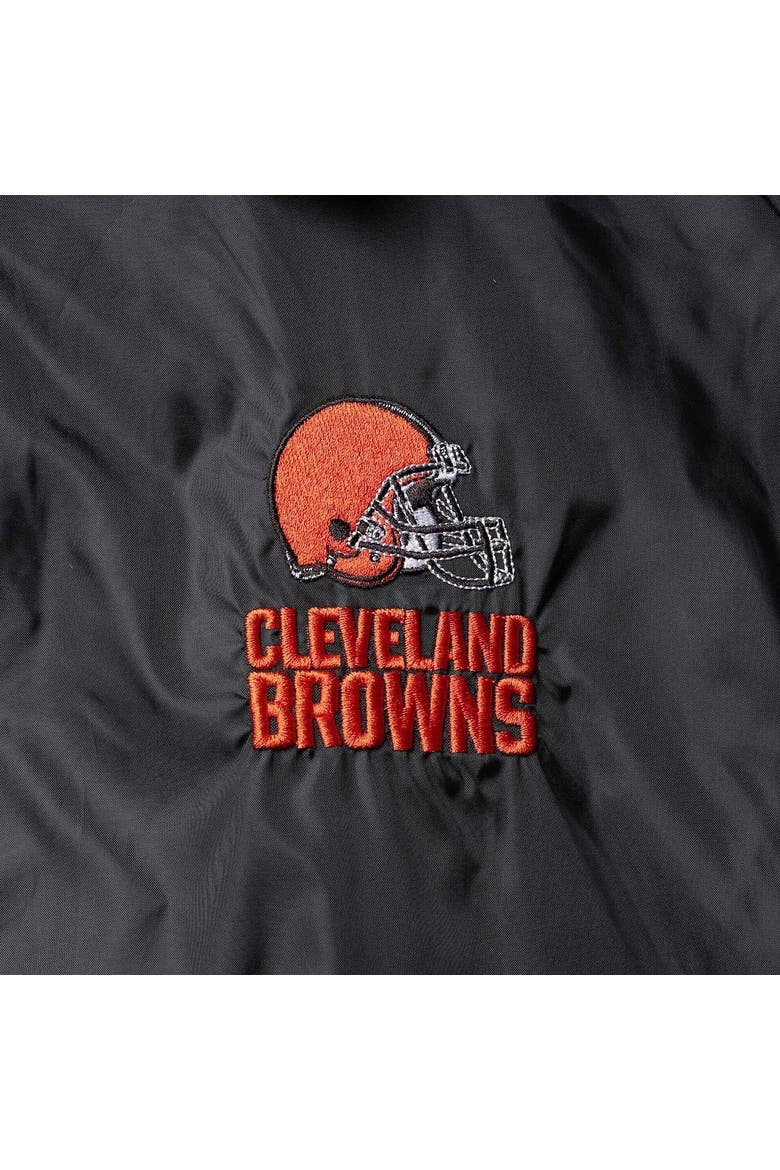 Men's Black Cleveland Browns Coaches Classic Raglan Full-Snap Windbreaker Jacket, Alternate, color, Black