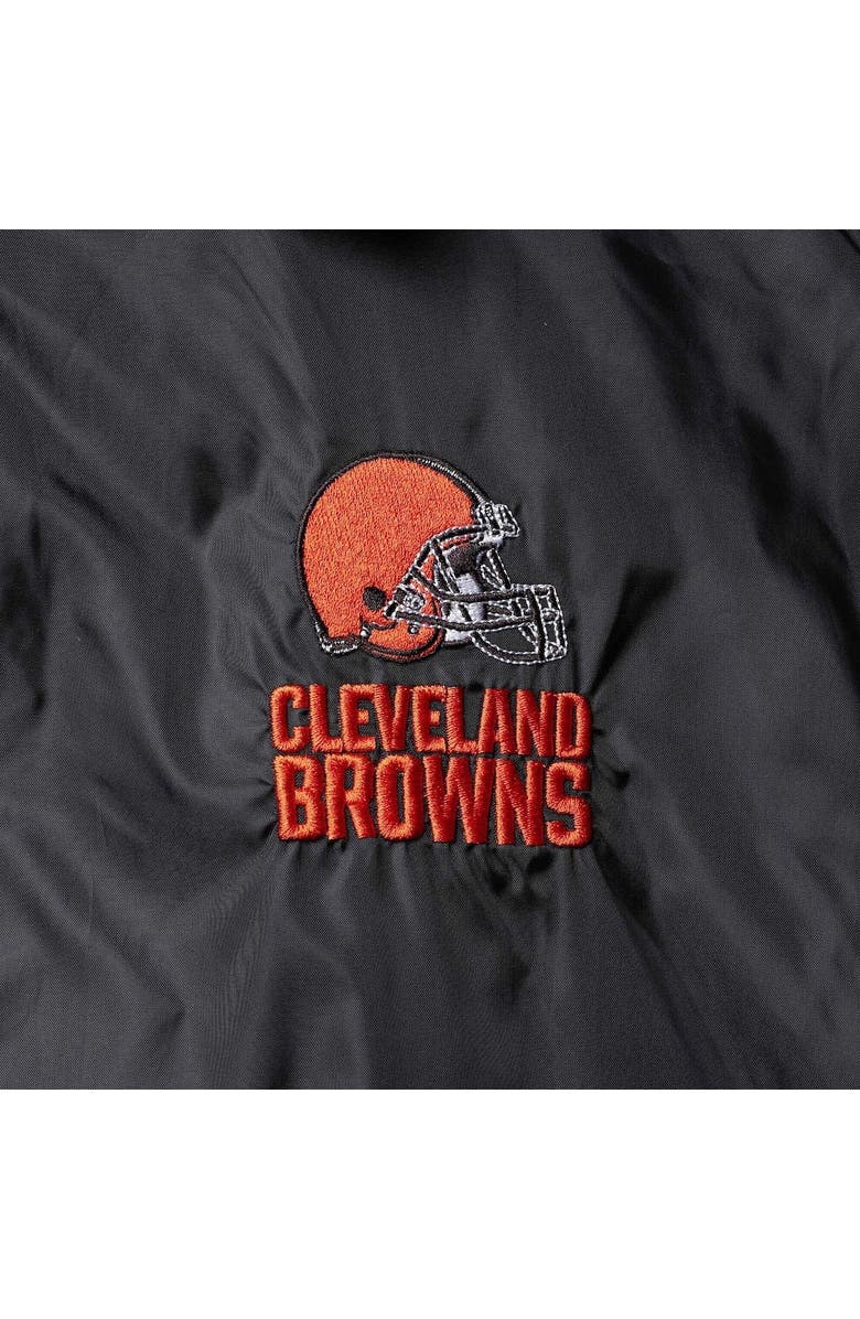 DUNBROOKE Men's Black Cleveland Browns Coaches Classic Raglan Full-Snap Windbreaker Jacket, Alternate, color, Black