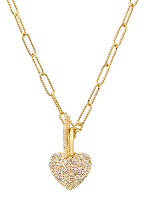 Cubic Zirconia Pavé Heart Pendant Necklace