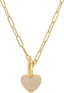 Queen Jewels Cubic Zirconia Pavé Heart Pendant Necklace