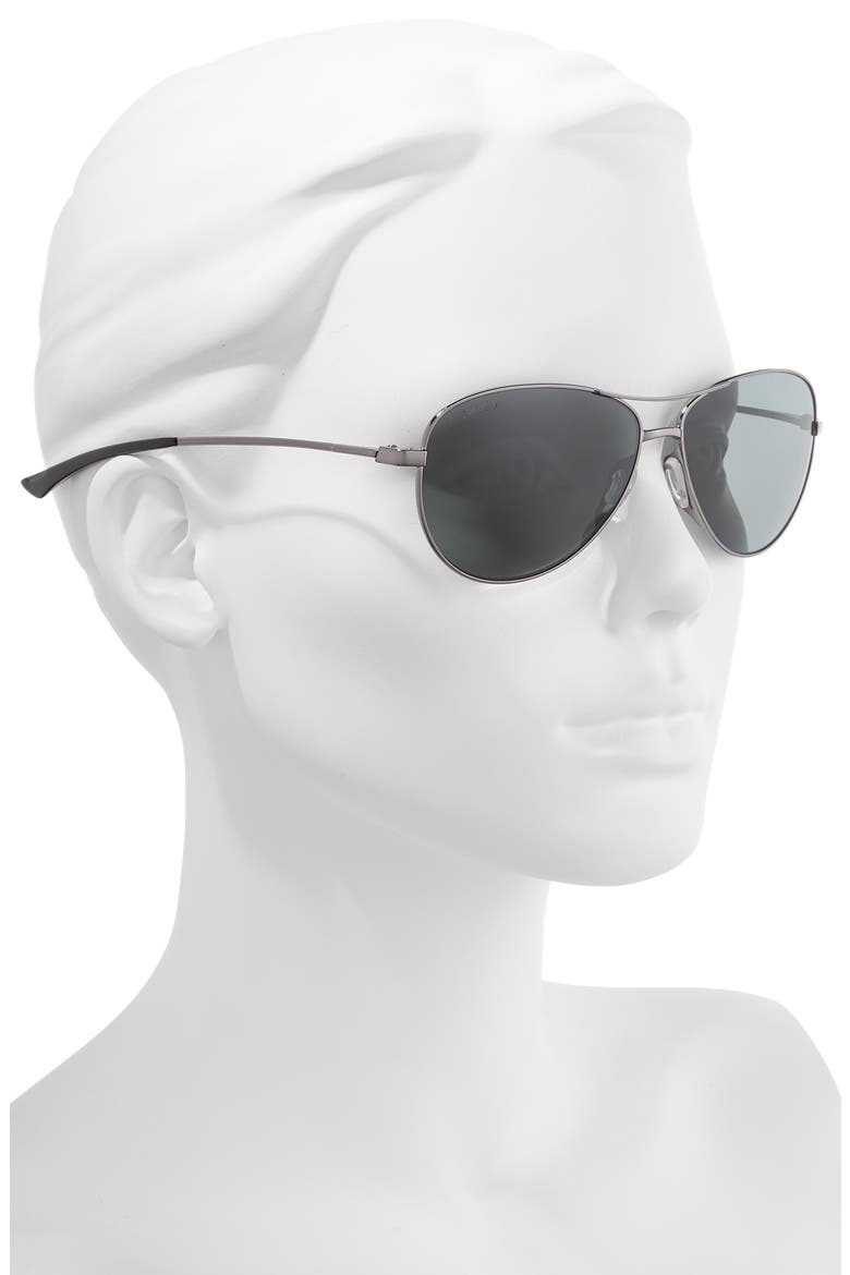 Langley 60mm ChromaPop™ Polarized Aviator Sunglasses, Alternate, color, DARK RUTHENIUM/ GREY
