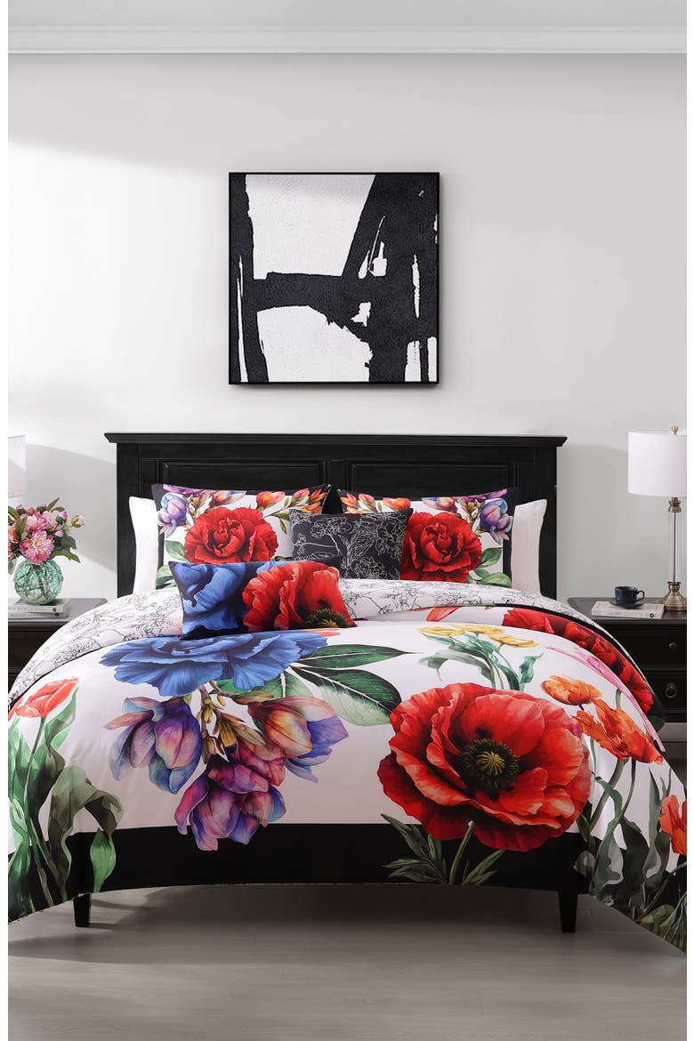 Petal Portrait Comforter Set, Alternate, color, WHITE