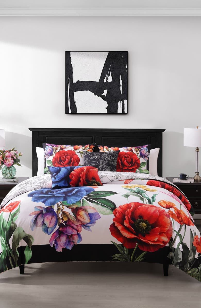 Bebejan Petal Portrait Comforter Set, Alternate, color, White