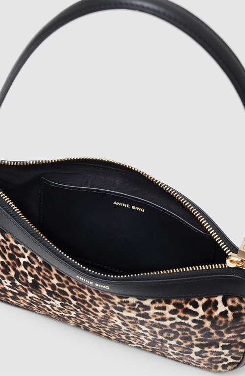 Anine Bing Mini Leopard Elly Bag In Brown