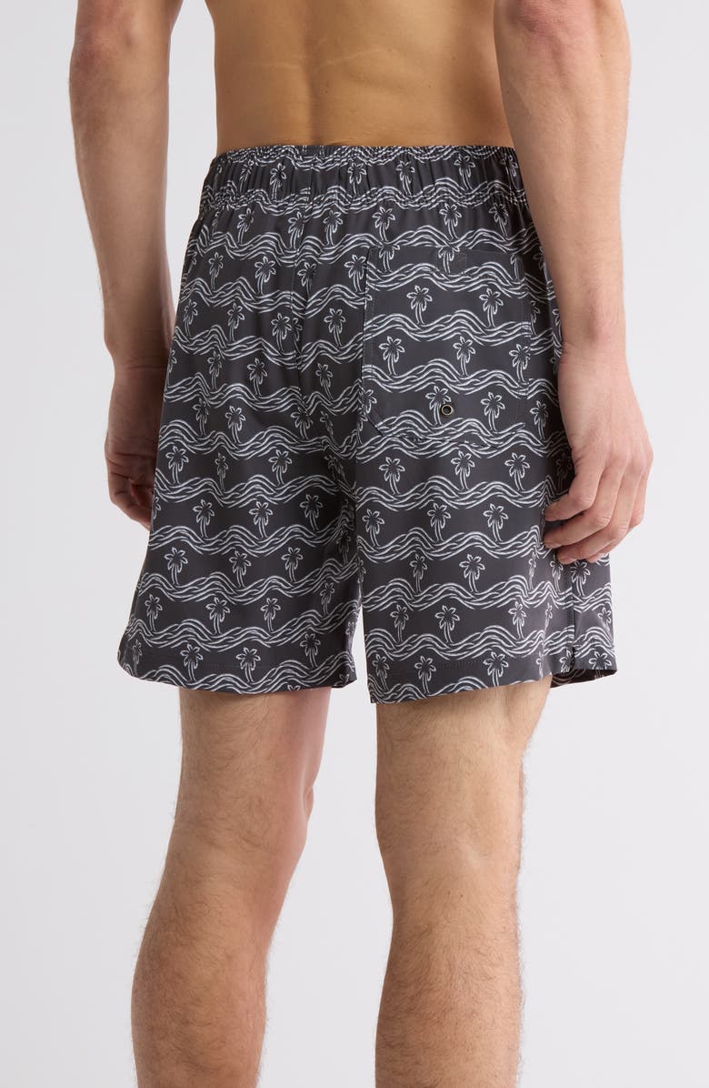 BEACH BROS Brush Palm Waves Swim Trunks, Alternate, color,