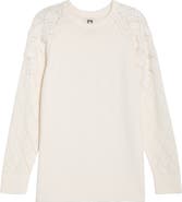 Anne Klein Floral Embellished Crewneck Sweater