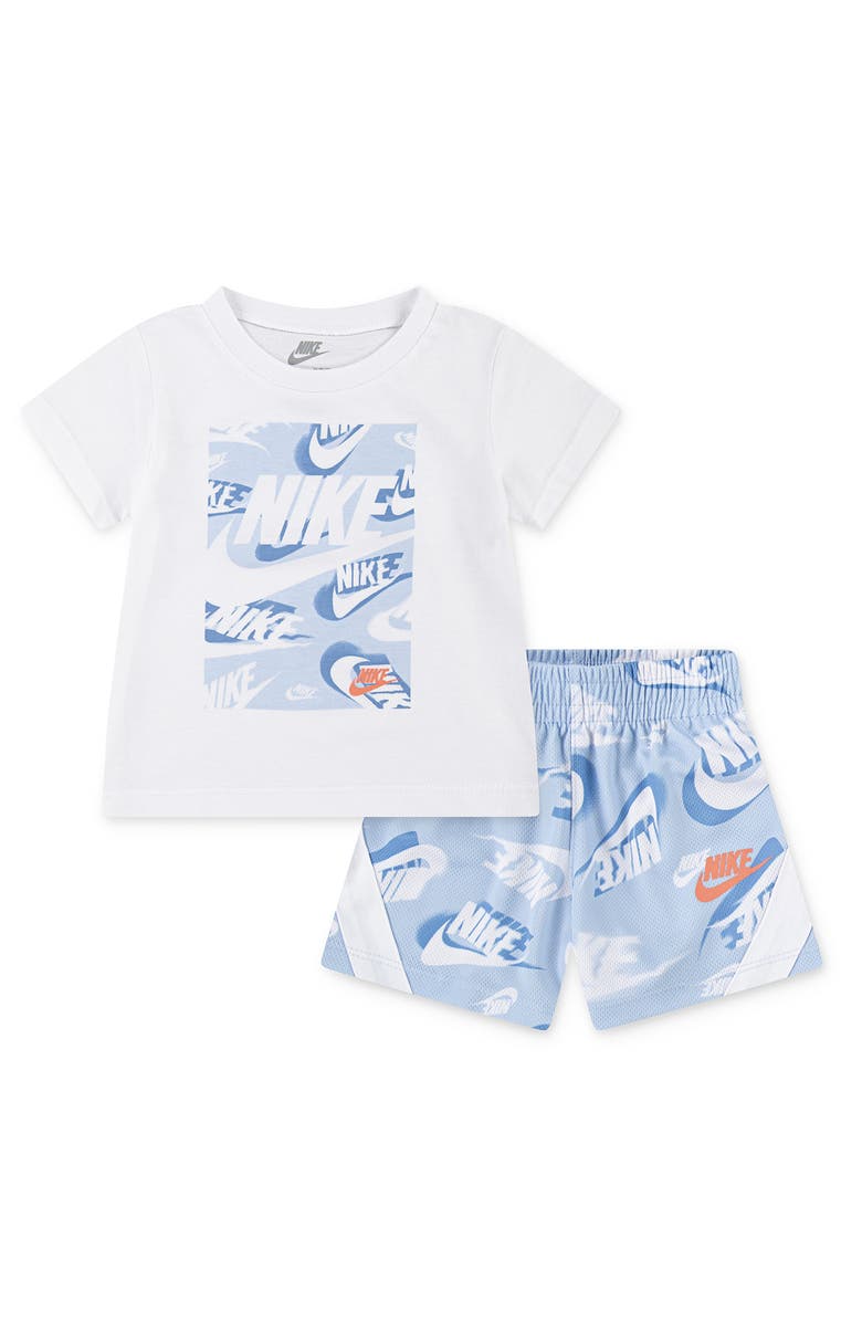 Nike Sportswear Dri-FIT T-Shirt & Mesh Shorts Set, Main, color, Psychic Blue