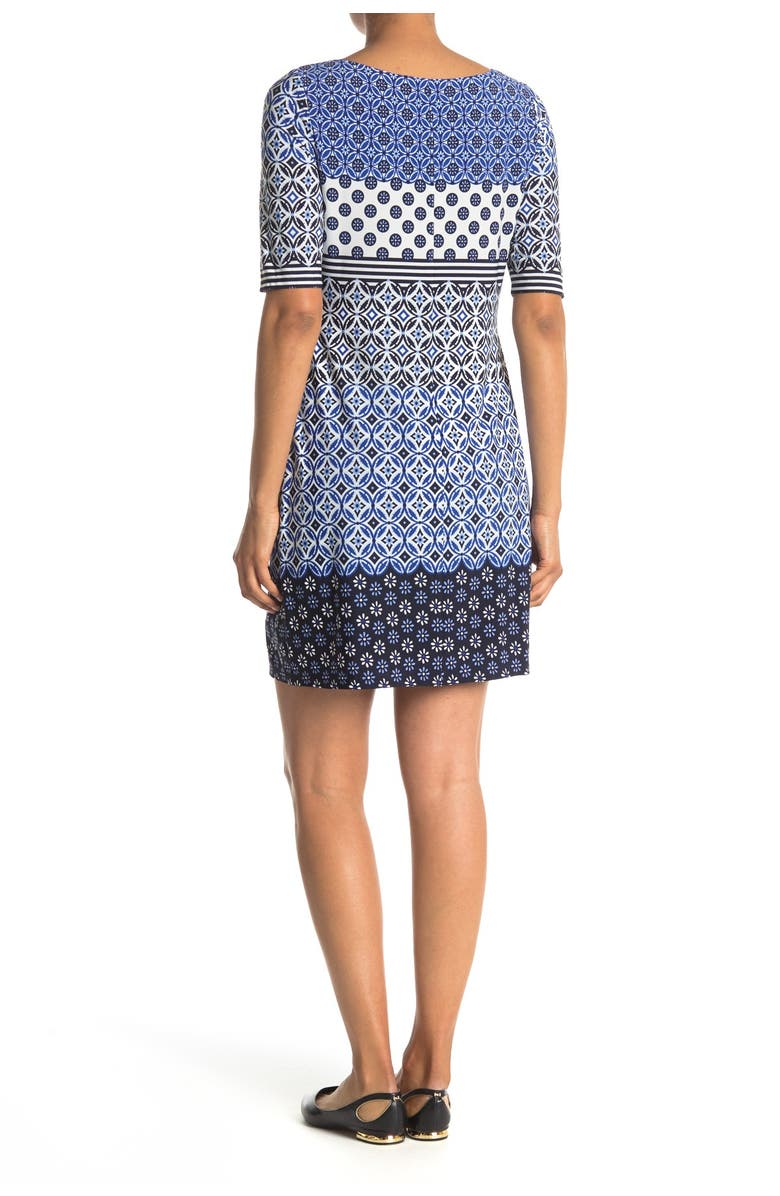 Eliza J Tile Printed Mini Dress, Alternate, color,