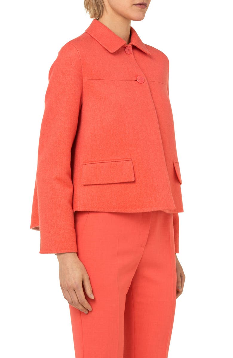 Akris Maureen Bicolor Double Face Cashmere Crop Jacket, Alternate, color, 