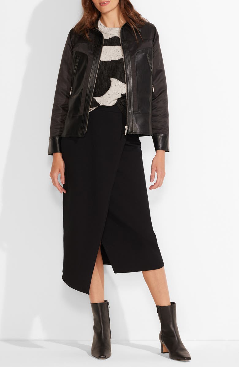 NIC+ZOE Faux Leather Jacket, Alternate, color, Black Onyx