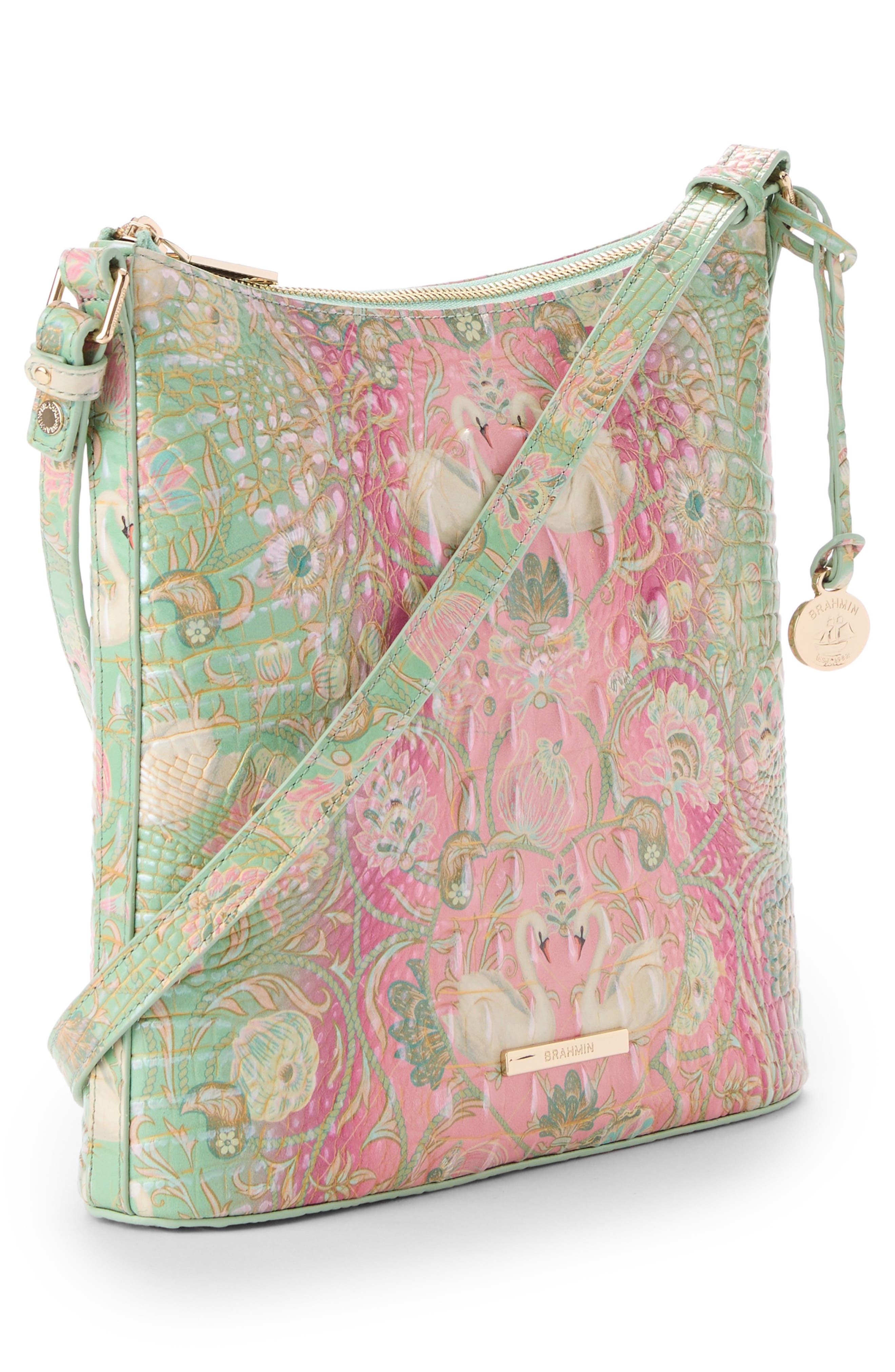 Brahmin Katie Croc Embossed Leather Crossbody Bag, Alternate, color, Odette Ombre Melbourne