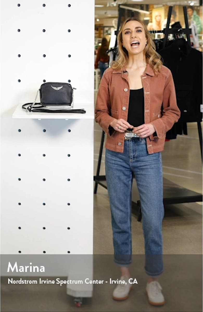 Boxy Extra Small Tassel Leather Crossbody Bag, sales video thumbnail