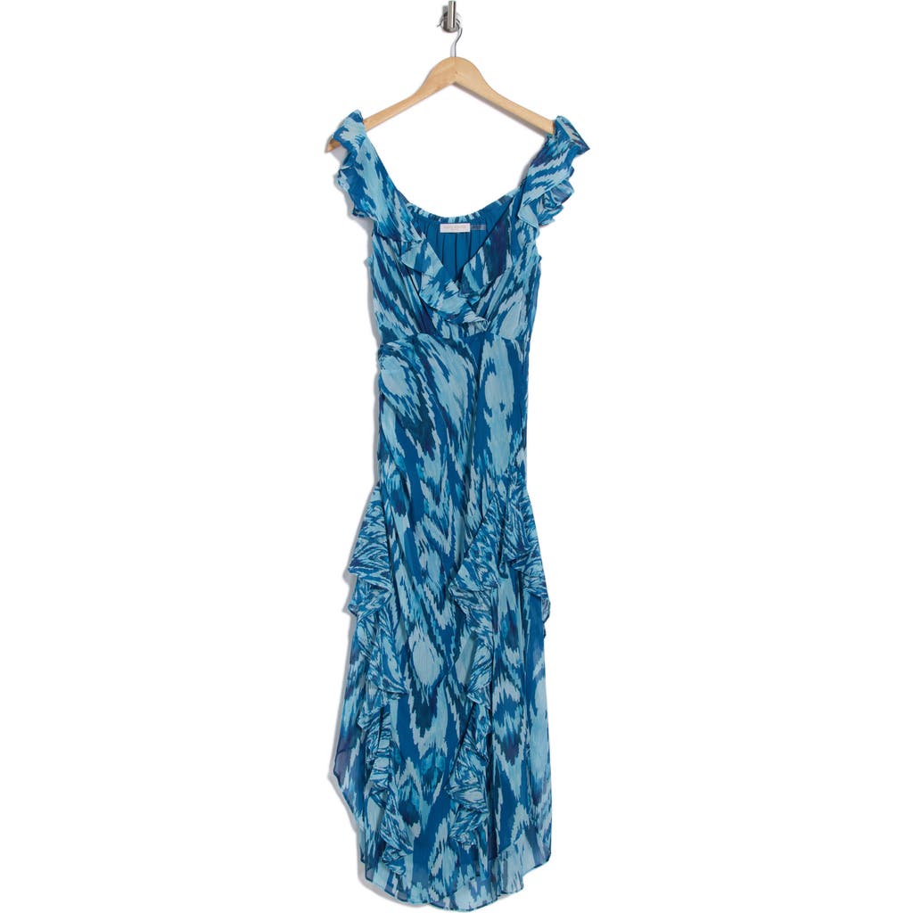 JAMES PERSE RAMY BROOK ANIKA RUFFLE CHIFFON MAXI DRESS