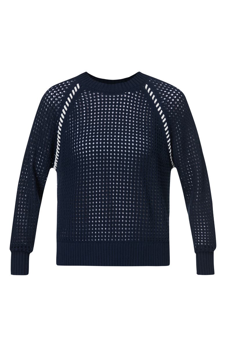 Sweaty Betty Tides High Whipstitch Open Knit Sweater, Alternate, color, Navy Blue