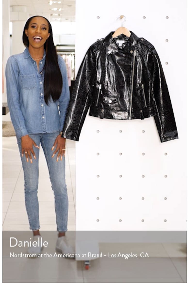 Croc Embossed Faux Leather Jacket video