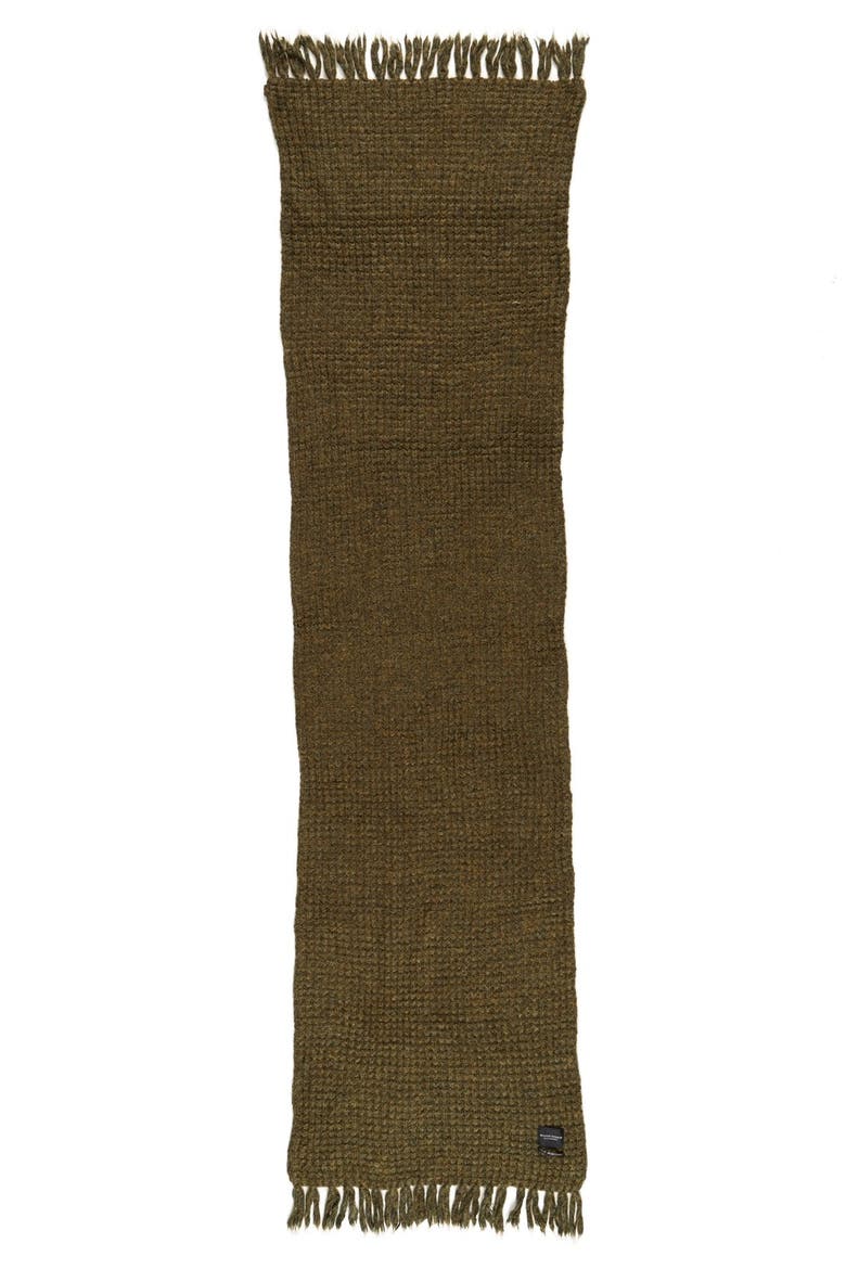 Waffle Stitch Knit Scarf, Alternate, color, HUNTER GREEN